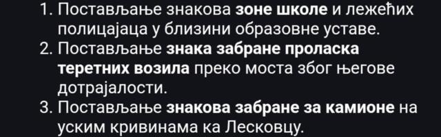 Grupa meštana sela Stubla: Opština Bojnik ima pare za novi traktor a nema pare za postavljanje signalizacije i zaštitu dece i pešaka u tom selu