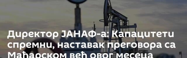 Директор ЈАНАФ-а: Капацитети спремни, наставак преговора са Мађарском већ овог месеца