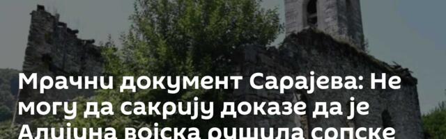 Мрачни документ Сарајева: Не могу да сакрију доказе да је Алијина војска рушила српске цркве