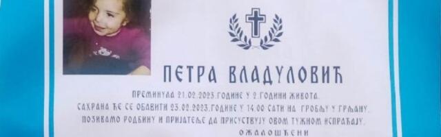 UMRLICA KOJA SLAMA SRCA Mala Petra (2) koju je nasmrt pretukao očuh sahranjena