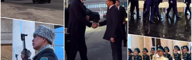 KAZAHSTANCI OBJAVILI SPEKTAKULARAN SNIMAK! Pogledajte kako je Vučić dočekan u Astani: Bezbednost dignuta na najviši nivo, kadrovi govore više od reči (VIDEO)