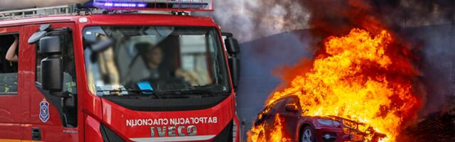 ZAPALIO SE AUTOMOBIL NA BANOVOM BRDU! Vatrogasci smirili vatrenu stihiju!