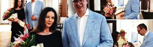 "Ako se po jutru dan poznaje...": Vučić ugostio Ketrin Zitu-Džouns - Slavna holivudska diva u Srbiji (FOTO)