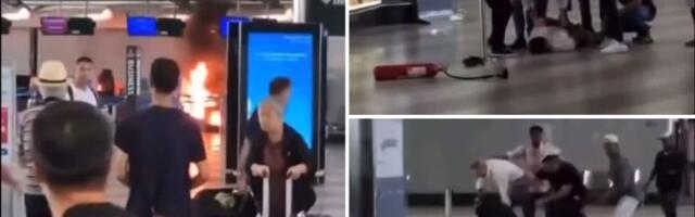 Gori aerodrom: Čovek jurio s čekićem kroz terminal (VIDEO)