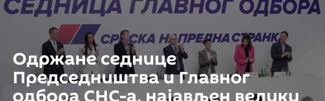 Одржане седнице Председништва и Главног одбора СНС-а, најављен велики скуп у Београду