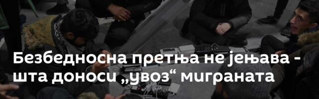 Безбедносна претња не јењава - шта доноси ,,увоз“ миграната