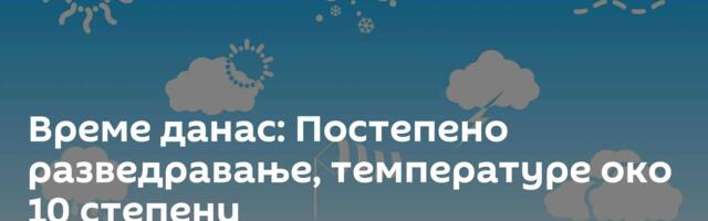 Време данас: Постепено разведравање, температуре око 10 степени