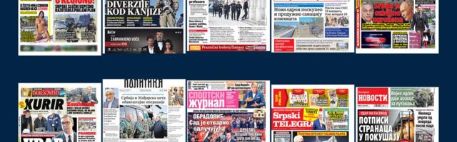 NASLOVNE STRANE SUTRAŠNJIH NOVINA: Prelistavanje štampe za utorak, 7. april 2026. godine