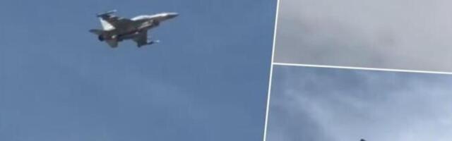 PAKAO NAD PLAŽOM! Ljudi se kupali i sunčali, a iznad njih F-16 juri iranski dron i puca – šok snimak iz Dubaija!