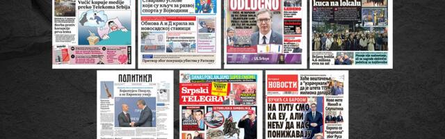 NASLOVNE STRANE SUTRAŠNJIH NOVINA: Prelistavanje štampe za subotu, 17. januar 2026. godine