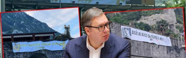 Jezivo! Osvanuo sraman transparent u Kotoru: Nastavljaju se uvredljive poruke na račun predsednika Vučića (FOTO)