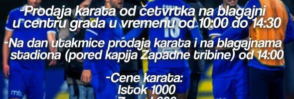 Počela prodaja karata za utakmicu Radnik – Crvena zvezda