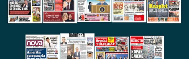 NASLOVNE STRANE SUTRAŠNJIH NOVINA: Prelistavanje štampe za nedelju, 21. decembar 2025. godine