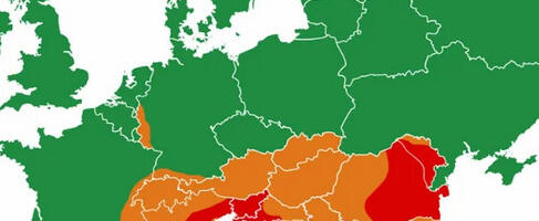 Mrežama kruži mapa mapa Balkana u crvenom: Evropa podeljena na tri zone, mi smo u srednje rizičnoj