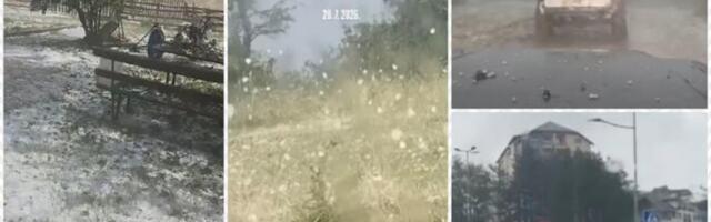 Padaju ledene loptice, ne vidi se prst pred okom: Pogledajte snimke snažne oluje koja nadire u Srbiji (VIDEO)