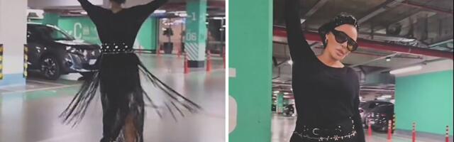 Ana Nikolić napravila šou na parkingu tržnog centra! Vrtela se, pa čučnula pored stuba: Komentari pljušte