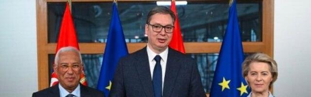 POČELA RADNA VEČERA: Vučić sa sa dva najveća lidera EU (FOTO)