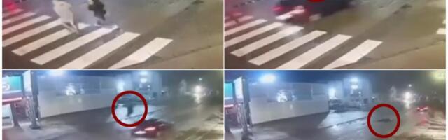 UZNEMIRUJUĆE! JEZIV SNIMAK IZ BIJELJINE! Auto pokosio pešaka na pešačkom prelazu, bacio ga 20 metara