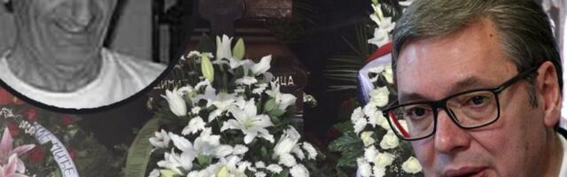 VUČIĆ SE OPROSTIO OD OCA ISIDORE BJELICE! Predsednik Srbije odao poslednju počast Dimitriju! (VIDEO)