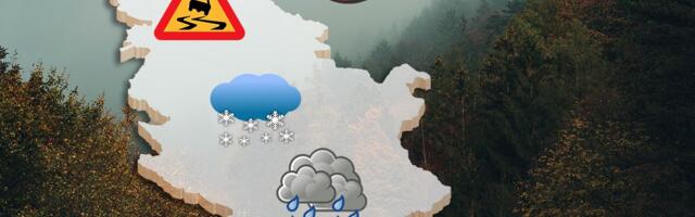 Ove delove Srbije danas očekuje ledena kiša, a evo gde će padati sneg: OPREZ! Temperatura oko 0, na jugu do 12