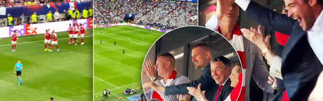 Pivo u ruci, šal Arsenala oko vrata! Jokić u Budimpešti prati finale Lige šampiona (VIDEO)