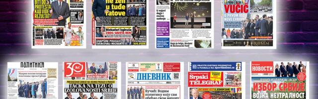 NASLOVNE STRANE SUTRAŠNJIH NOVINA: Prelistavanje štampe za sredu, 15. jul 2026. godine