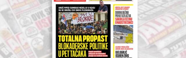 TOTALNA PROPAST BLOKADERSKE POLITIKE U PET TAČAKA Srpski analitičar zaključio da blokaderi pucaju na svakom mestu