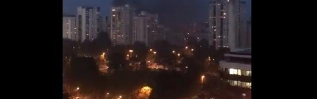 Požar na NBG, crni dim prekrio Gandijevu (VIDEO)