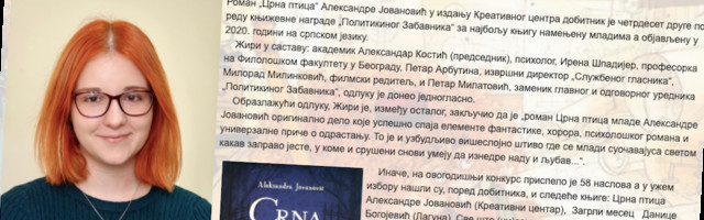 Vranjanka osvojila nagradu "Politikinog zabavnika" za najbolju knjigu za mlade