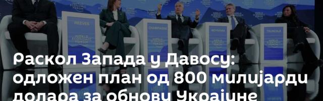 Раскол Запада у Давосу: одложен план од 800 милијарди долара за обнову Украјине