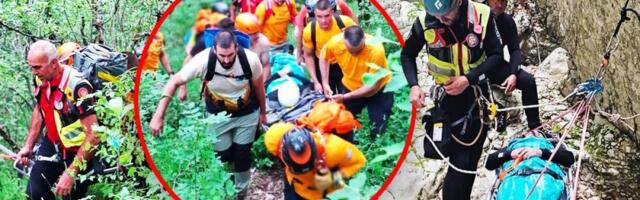 Nesreća tokom ture u Crnoj Gori: Povređen strani državljanin, spasioci se probijali kroz kanjon Nevidio (FOTO)