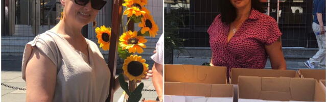 OVO JE PRAVA DOMAĆINSKA I PONOSNA SRBIJA: Danijela iz Batuše i Tanja iz Kučeva besplatno dele kolače na velikom skupu i pokazuju ljubav prema otadžbini (FOTO)