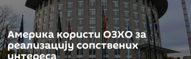 Америка користи ОЗХО за реализацију сопствених интереса