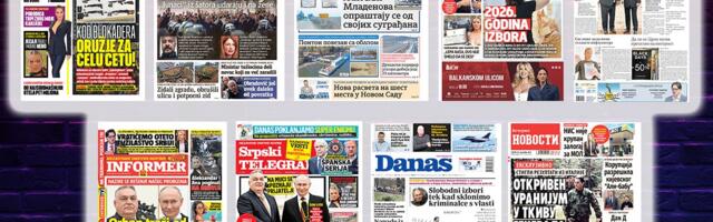 NASLOVNE STRANE SUTRAŠNJIH NOVINA: Prelistavanje štampe za subotu, 29. novembar 2025. godine
