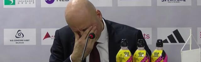 "Ne mogu više, majke mi": Saša Obradović počeo da plače, u suzama otišao s konferencije posle pobede u plejofu