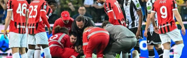 GOLMAN MILANA SE SUDARIO SA SAIGRAČOM, PA PAO U NESVEST! Iznesen sa terena u OVAKVOM STANJU! (FOTO GALERIJA)