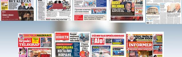 NASLOVNE STRANE SUTRAŠNJIH NOVINA: Prelistavanje štampe za utorak, 19. maj 2026. godine