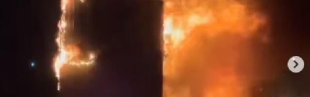 Vatra "progutala" kamion na Pančevačkom putu (VIDEO)