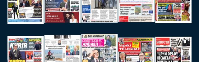 NASLOVNE STRANE SUTRAŠNJIH NOVINA: Prelistavanje štampe za utorak, 2. jun 2026. godine