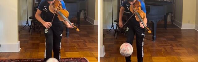 Kakav talenat: Mladi violinista istovremeno svirao "Marseljezu" i pimpovao loptu