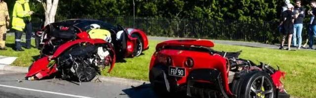 Neko to od gore gleda sve: Ferari vredan 500.000 evra se bukvalno prepolovio, vozač izašao i obrisao prašinu! /VIDEO/
