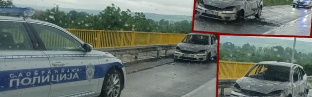 Izgoreo automobil na nadvožnjaku: Nezgoda na ulazu u Zaječar