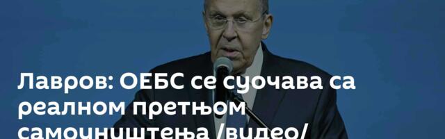 Лавров: ОЕБС се суочава са реалном претњом самоуништења /видео/