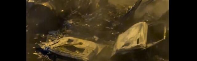 Požar progutao auto na Mostu na Adi - pogledajte šta je ostalo od vozila (VIDEO)