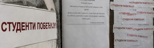 Поруке „Студенти побеђују” преко упозорења станарима