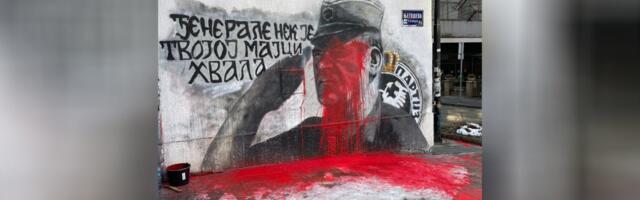 Mural Ratku Mladiću ponovo prekrečen