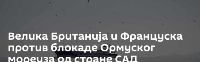 Велика Британија и Француска против блокаде Ормуског мореуза од стране САД