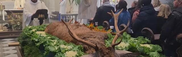 SNIMAK UBIJENOG JELENA U CRKVI IZAZVAO BURU: Vernici podeljeni između tradicije i sablazni, a društvene mreže gore (VIDEO)