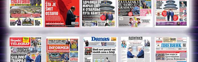 NASLOVNE STRANE SUTRAŠNJIH NOVINA: Prelistavanje štampe za petak, 15. maj 2026. godine