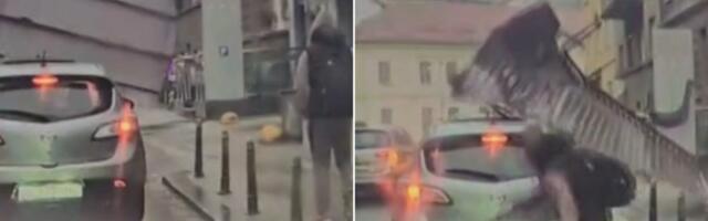 Najbrutalniji snimak iz Zagreba, čovek za dlaku izbegao smrt: Lim mu umalo odrubio glavu!